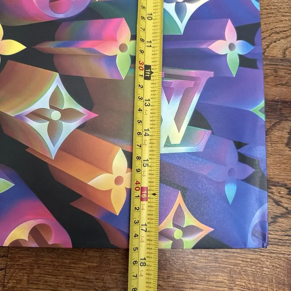 LARGE LOUIS VUITTON Authentic Paper Shopping Gift Bag Rainbow Christmas Limited